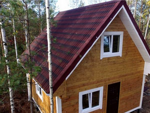 Фото крыши из красного ондулина черепица