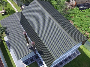 Фото крыши из зеленого ондулина черепица