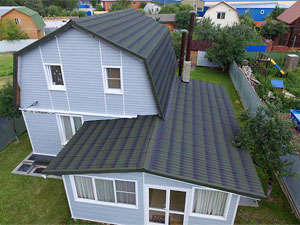 Фото крыши из зеленого ондулина черепица